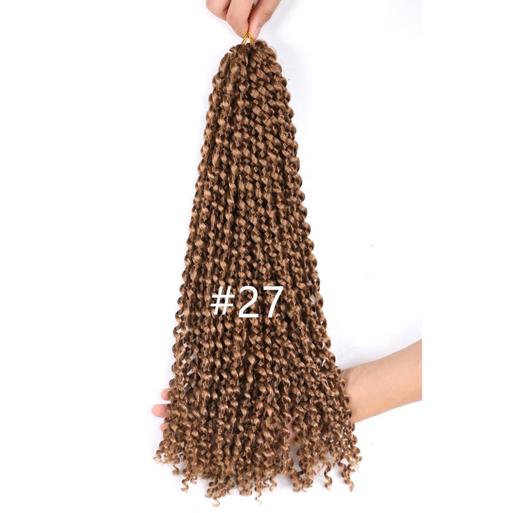 TOMO 16inch Fluffy Crochet Braids Ombre Spring Twists Hair 22 Roots Synthetic Braiding Hair Extensions Braids 45cm Passion Twist