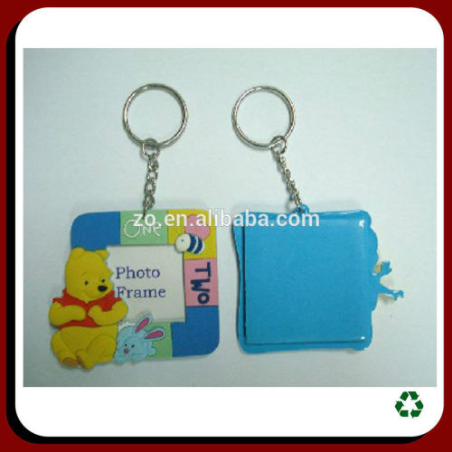 custom cheap mini soft pvc photo frame keychains