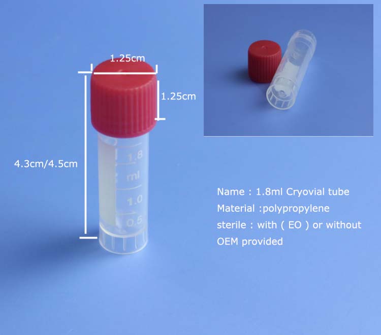 Lab Consumables 1.8ml Plastic Freezing Fallopian Micro Tube