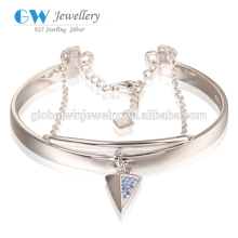 New Arrival Triangle Dangling Bangle Sterling Silver Bangle Bracelets Wholesale