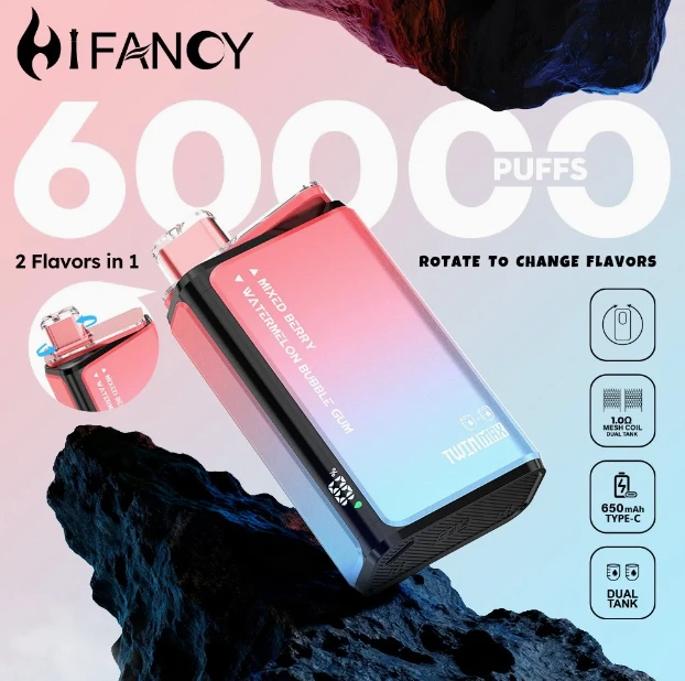 60K puffs Disposble vape HIFANCY TWIN MAX Fabrikant fan Sina