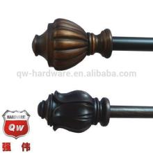 1-1/8" Drapery hardware decorative drapery rod set steel curtain rod 36-72" ORB/Brown
