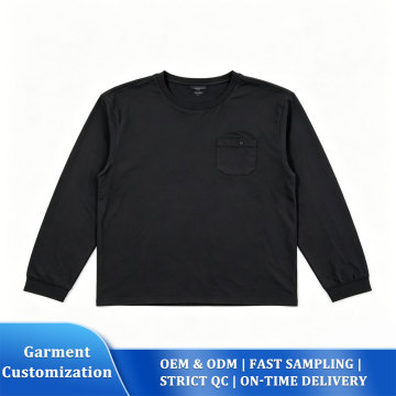 Langarm-T-Shirt mit Knopftasche