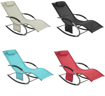 Aluminum Sun Lounger Zero Gravity Rocking Chair with Armrest
