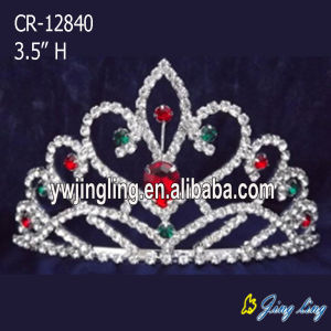 3.5 Inch rhinestone tiaras green rhinestone crowns