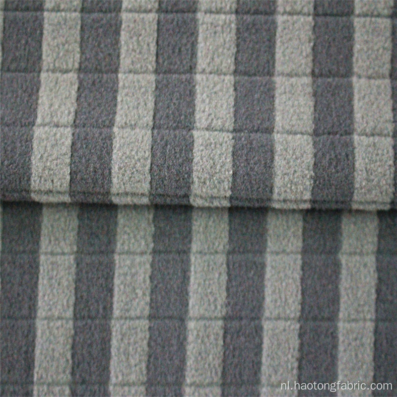 Tweekleurige, dubbel geborstelde, gestreepte polar fleece stoffen