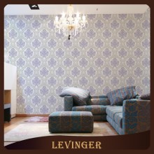 Levinger Lovely 3D Deep Embossed Llight Purple European Flower Waterproof Wallpaper