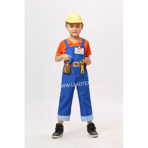 Party costumes builder with saw and spanner