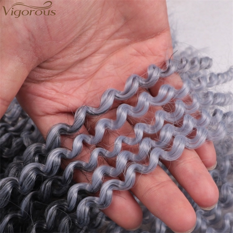 Vigorous 8 inches Marley Braids Ombre Gray Crochet Braid Synthetic Kinky Braiding Hair Extensions for Women Wholesale Price