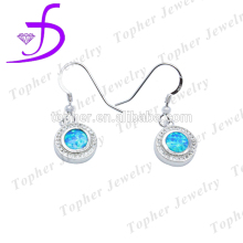 new silver design-CZ opal fish hook earring as a set