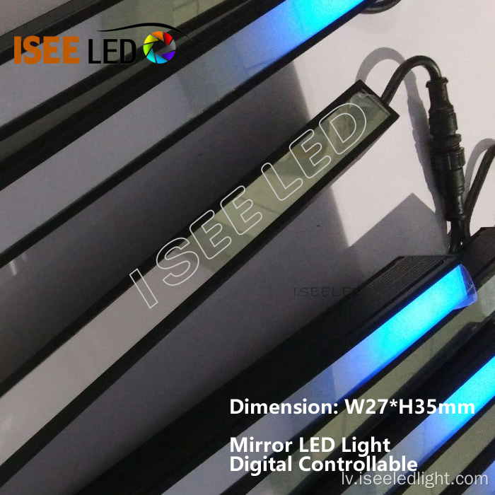 Spoguļa virsmas LED lampas dinamiskā krāsu maiņa