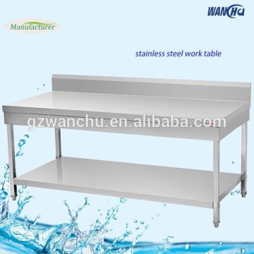 Kitchen Worktable,Stainless Steel Kitchen Equipment Double Tier Square Tube Worktable