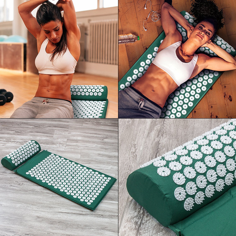 High Density Foot Massage Mat Acupressure Mat With Pillow, Yoga Nail Mats