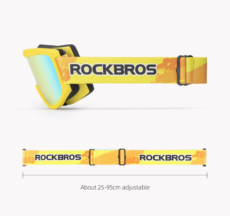 Rockbros Ski Glasses Windproof PC High Toughness Double-Layer Lens Ultralight UV400 Protection Anti-Fog Goggles Children Glasses