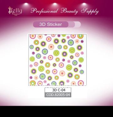 colorful dot 3D Nail Sticker