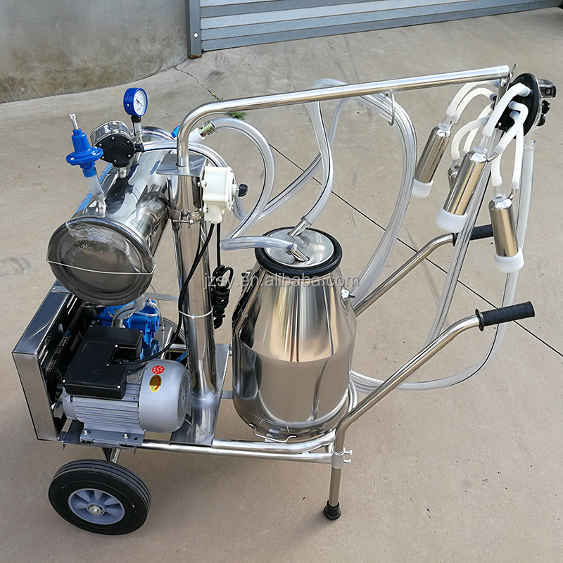 Wholesale Price Vacuum Double barrel Cow Milking Machine 50L Milk Extruding Machine For 4 Goat