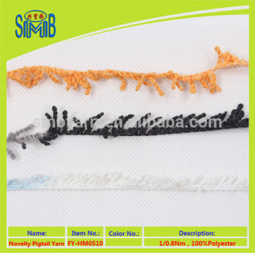 Shanghai Shingmore fancy yarn made in China polyester pigtail hand knitting yarn used for knitting scarf