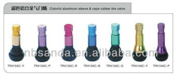 colorful aluminum sleeve & natural rubber tire valve