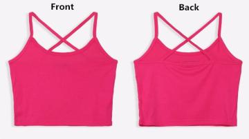 Women Tank Crop Tops,Sport Style Bustier Strap Cross Halter Summer short Tees,Female Soild Modal