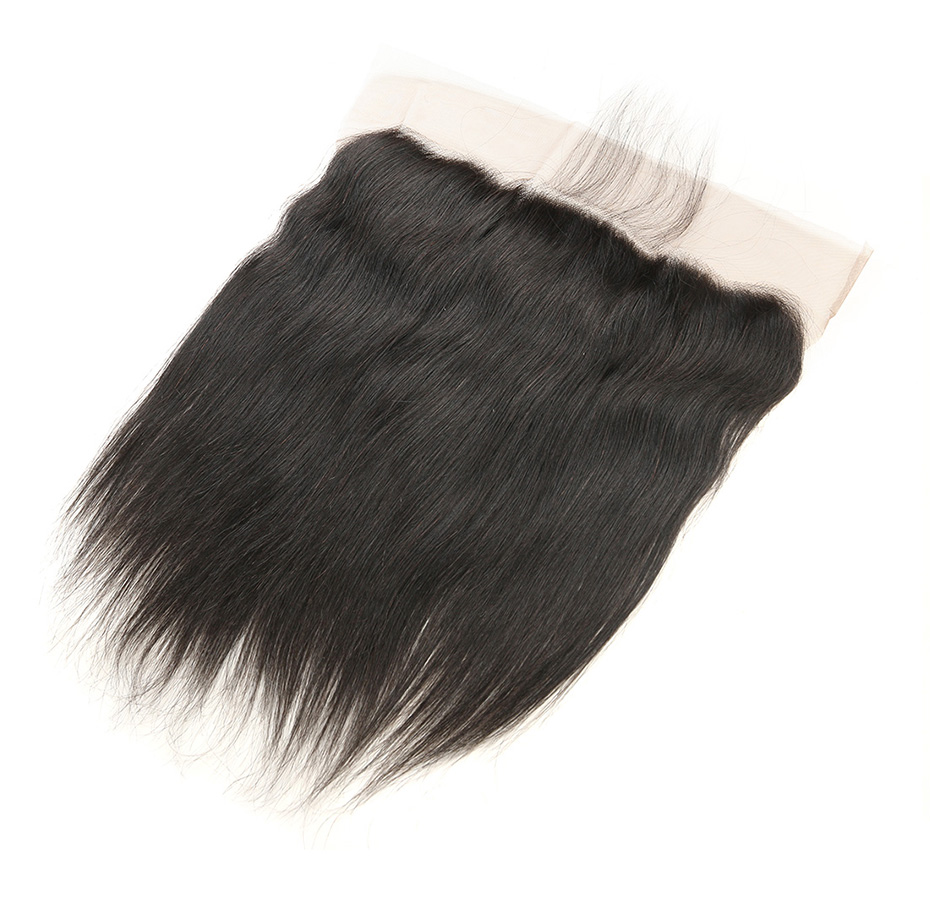 Straight Hair Bundles with Frontal 3 Pcs Human Hair Bundles with Closure Brazilian Hair Weave Ear To Ear Lace Frontal Closure