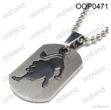 Fashion Stainless Steel Leo Sign pendant ,Leo tag necklace