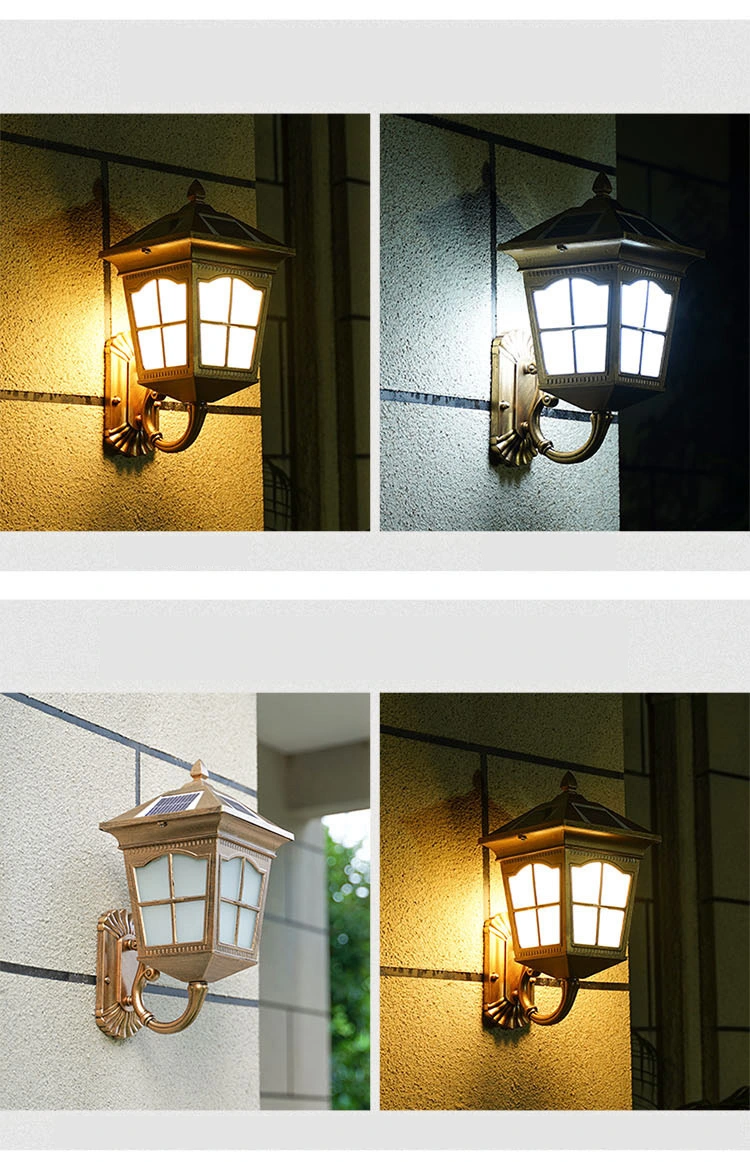 LED European Retro Garden Wall Lamp Solar Wall Lamp