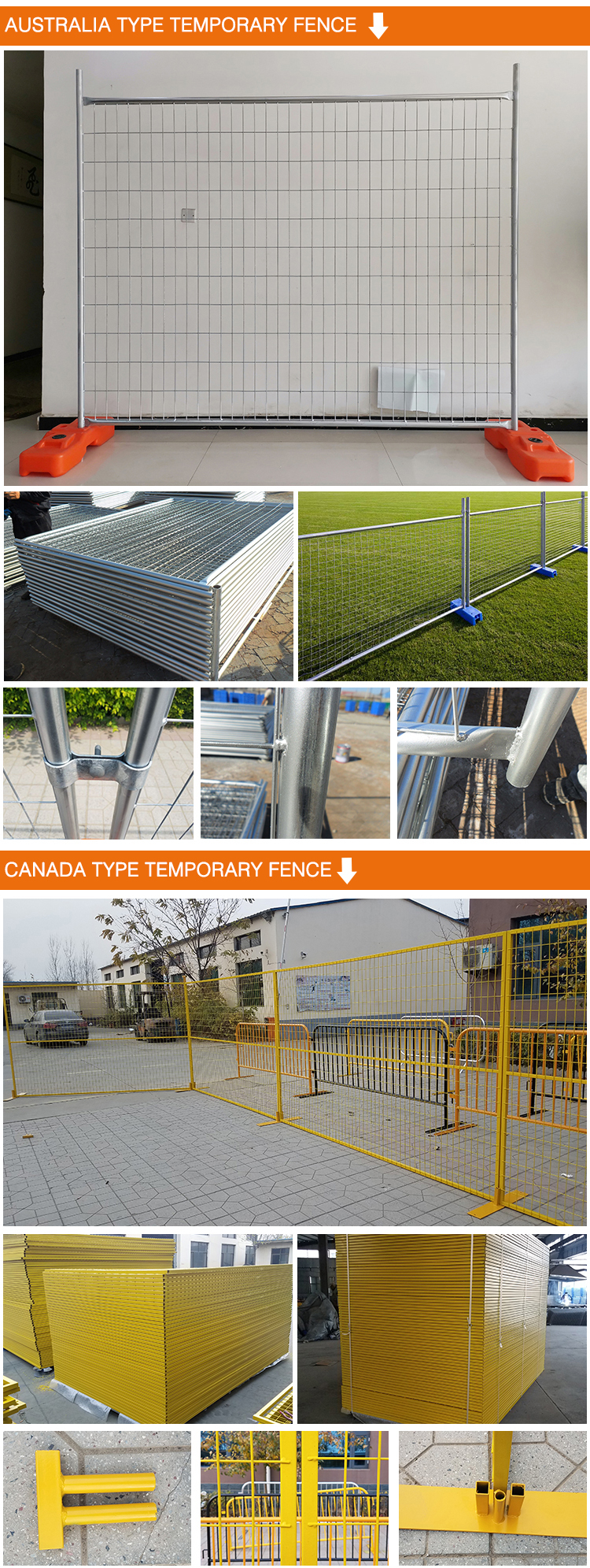 Hot Dipped Galvanized Temporary Fence For Canada