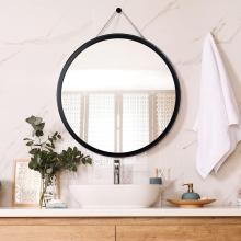 Miroir de salle de bain pour mur avec cadre en bois