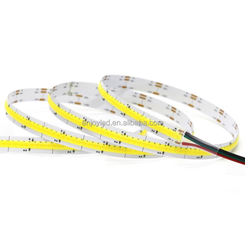 high density led tape ribbon light 8mm ip20 9w/m white warm white dotless flexible cob led strip