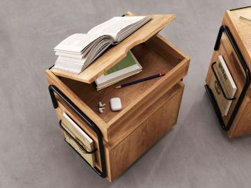 Adjustable-Top Rolling Nightstand