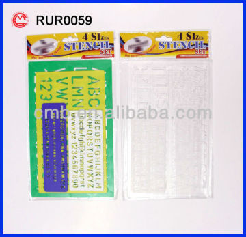 PLASTIC LETTER STENCIL RULER stationery