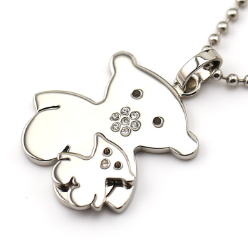 Teddy bear mom with Little Teddy bear pendant