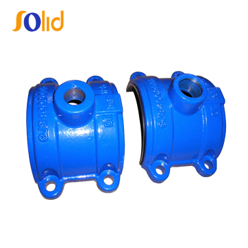 Ductile iron pipe saddle joint for PE/PVC pipe DE315