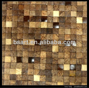 Small squares coconut shell wall panel