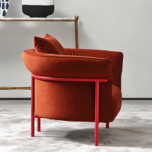 Frame leisure single velvet fabric sofa chair