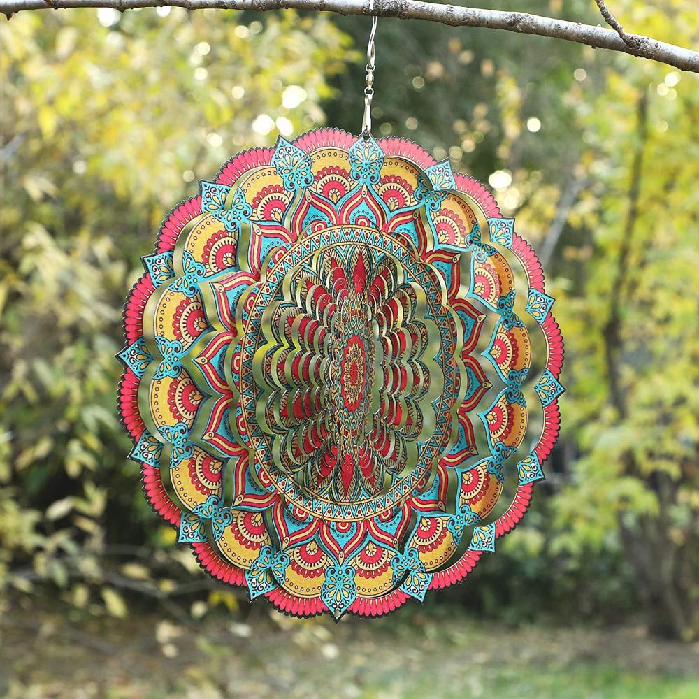 Açık bahçe için mandala rüzgar spinner