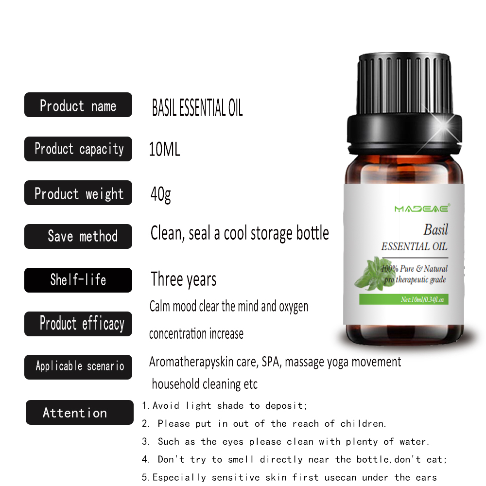 Bio -Basilikum ätherisches Öl Wasser lösliche Massage Hautpflege
