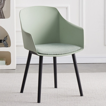 Modern Black Plastic Stackable Dining Chair