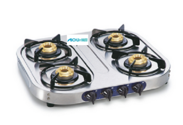 4 Brass Burners Stainless Steel Cooktop