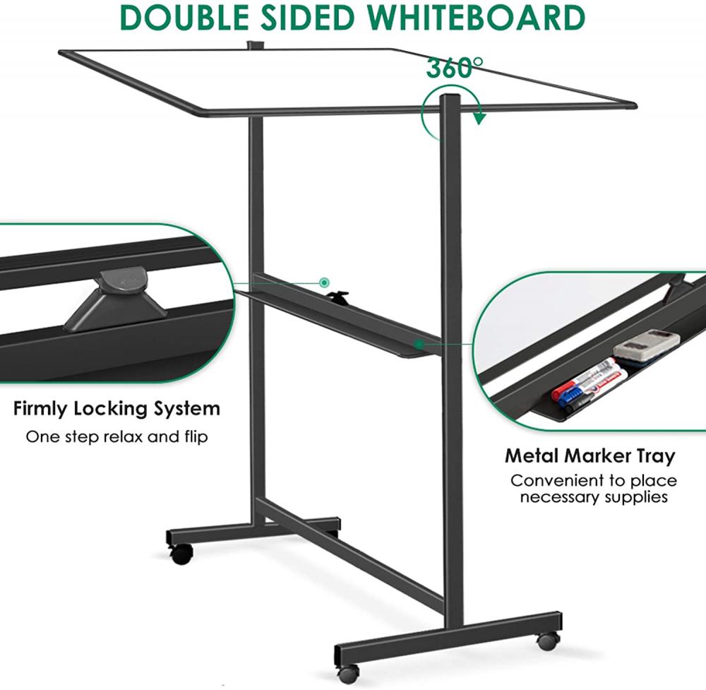 Mobile Whiteboard Strong Black Frame