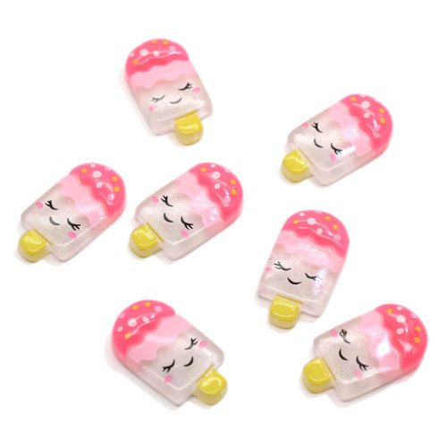 Hurtownie Kawaii Popsicle Żywiczne Koraliki Charms Trzy Kolory Śliczne Letnie Jedzenie Brelok DIY Deco Modny Wisiorek Biżuteria Akcesoria