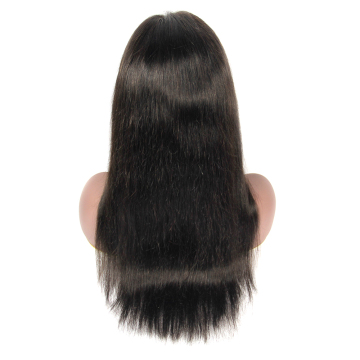 Medium brown swiss lace Cambodian straight 100% human hair silk top full lace wigs