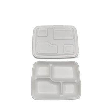 Eco Friendly Sugarcane Bagasse 4 Compartment Deep Tray