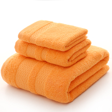 Solid Orange Color Towel Set For Bathroom