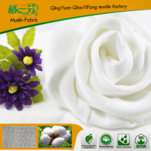 40S Cotton Muslin Fabrics breathable half bleached for Newborn
