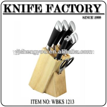 knife set with wooden block