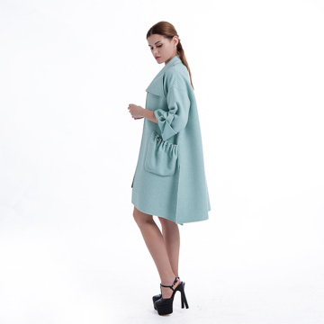 Fashion Lantern Sleeve Cashmere Overcoat