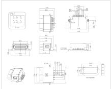 Type-C Female Waterproof SMT Offset Type Connector