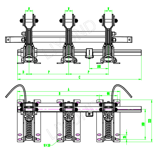 Electrical equipment supplier 12kV 210mm 275mm indoor earth disconnector isolation switches AC High Voltage Earthing Switch