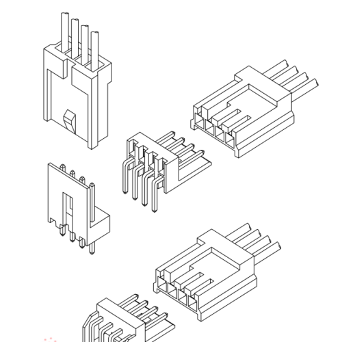 Connettori serie 2544 filo-scheda passo 2,54 mm